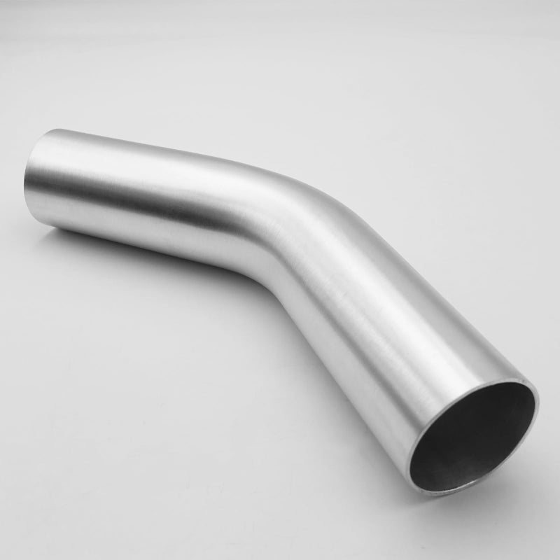 AC PERFORMANCE 2.5" (63mm) OD 45 Degree Aluminum Elbow Intercooler Pipe Air Intake Tube, 1.5D Radius, Brushed Finish - Image 2